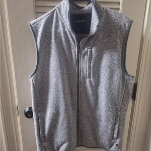 Chaps Men's Heather Gray Full-Zip Fleece Vest